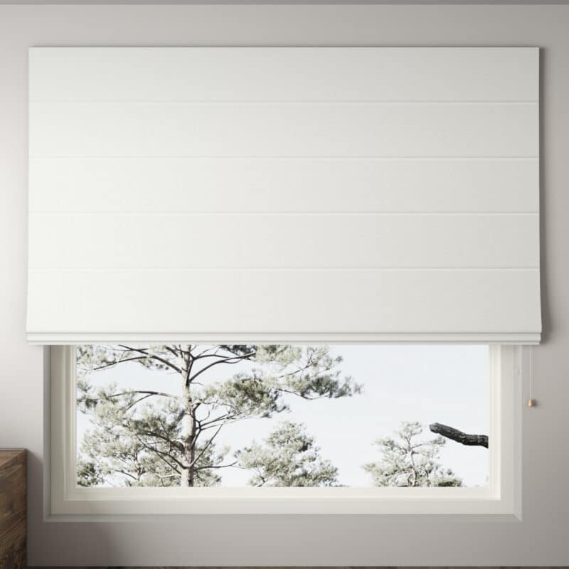 Blockout Roman Blinds in Plaster from our Seclusion fabric