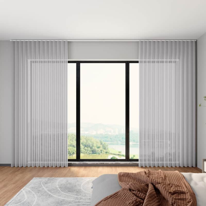 Sheer Curtains in Sand, from our Bora fabric